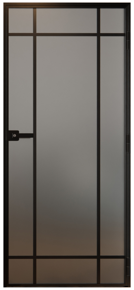 Drzwi Aluminiowe Satyna Slim Loft Komplet z Ościeżnica Prawe 9 Pól 880x2080mm